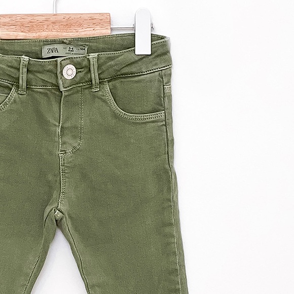 Zara Kids Olive Green Denim Pants - Picture 2 of 7